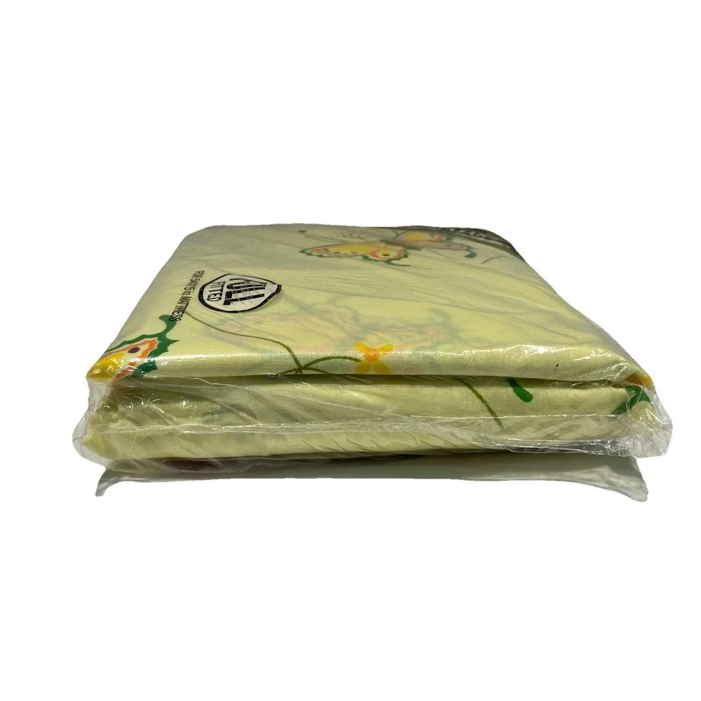 Tastemaker‎ Full Fitted Sheet Summer Fantasy Butterflies No Iron Muslin 70s NOS
